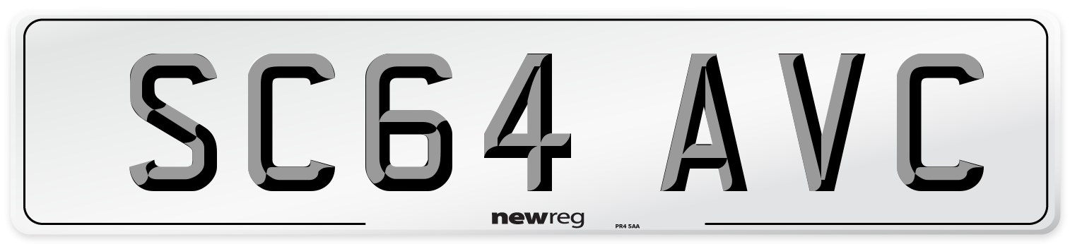 SC64 AVC Number Plate from New Reg